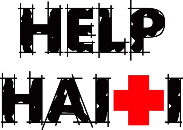Ayuda Haití Texto — Archivo Imágenes Vectoriales