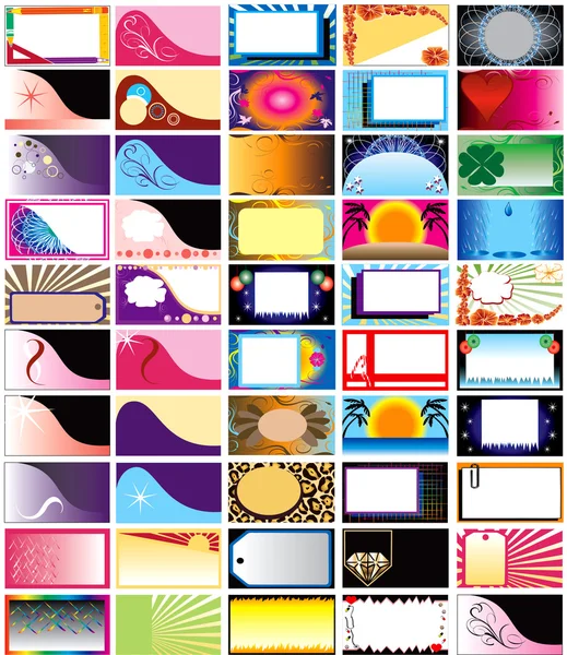 stock vector Vector 50 Horizontal Cards