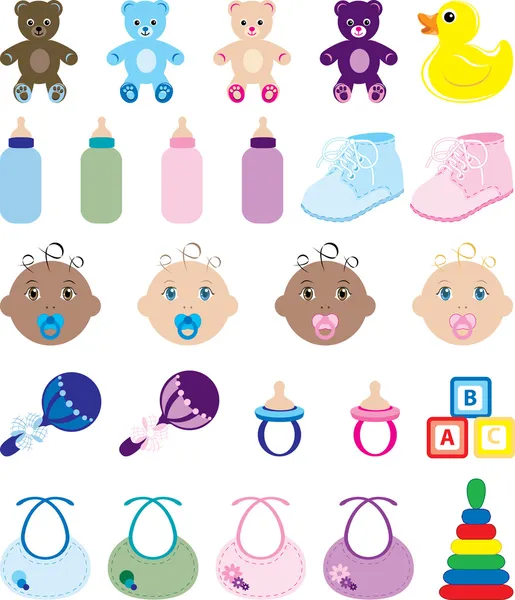 Iconos de bebé — Vector de stock