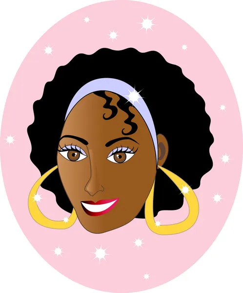 Afro kız — Stok Vektör