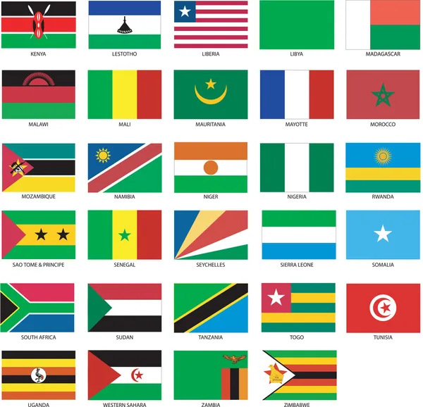 29 Afrikaanse vlaggen 2 — Stockvector
