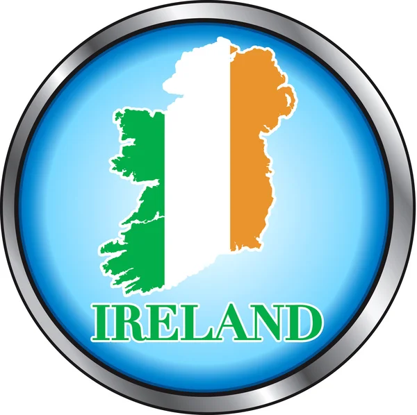 Bouton rond Irlande — Image vectorielle