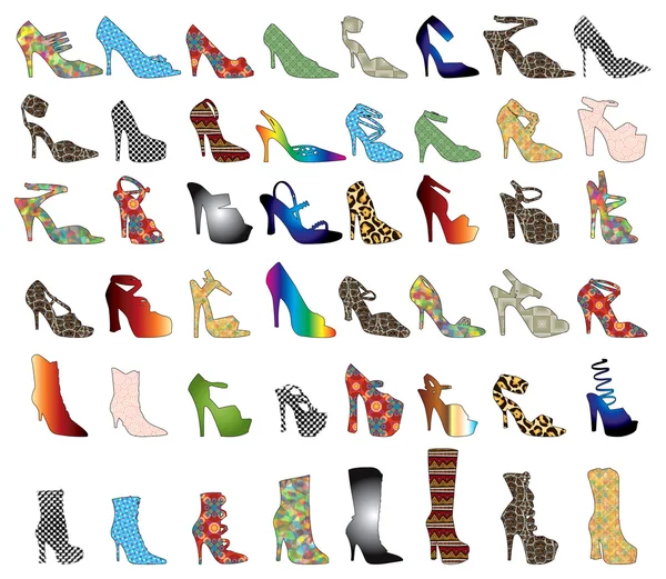Силуэты обуви 3 — стоковый вектор