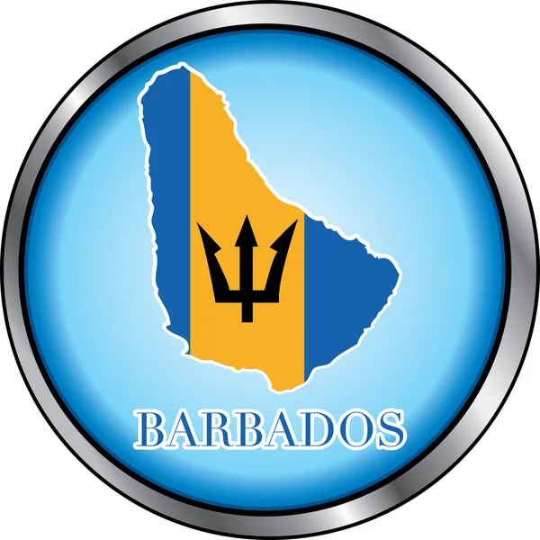 Barbados kerek gomb — Stock Vector
