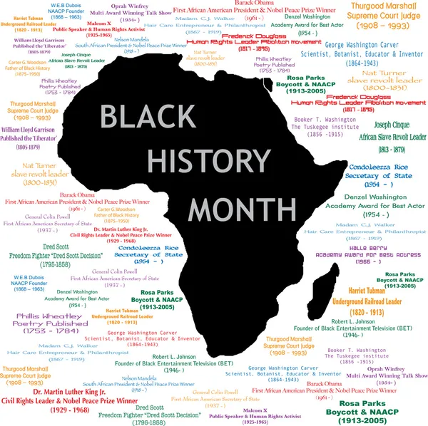 Collage del mese di storia nera — Vettoriale Stock