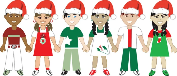 Enfants de Noël United 5 — Image vectorielle