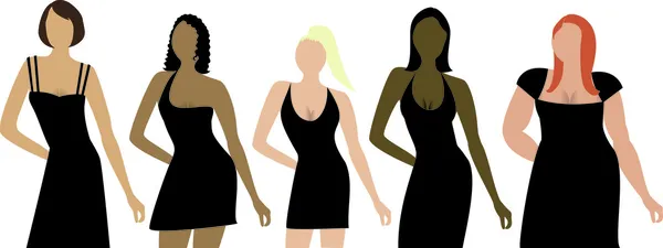Tipos de corpo das mulheres — Vetor de Stock