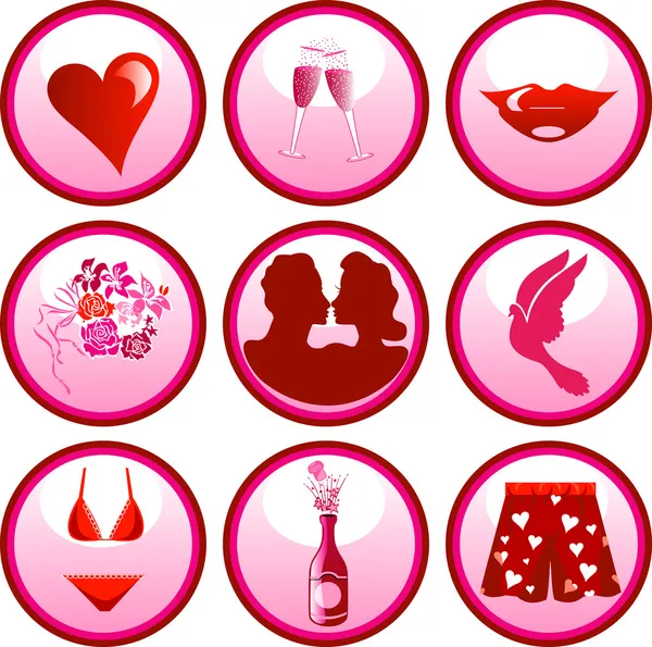 Botones de icono de amor — Archivo Imágenes Vectoriales