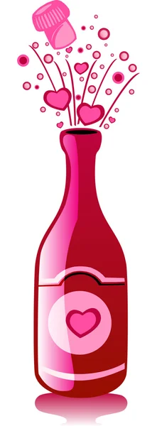 Bottiglia amore — Vettoriale Stock