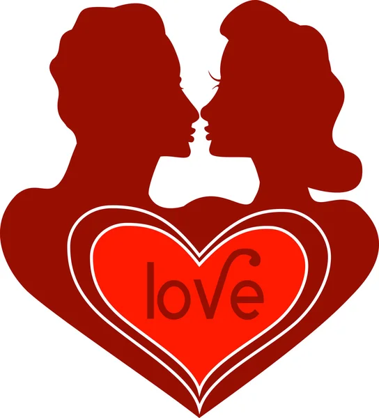 Logotipo de amor con texto — Vector de stock
