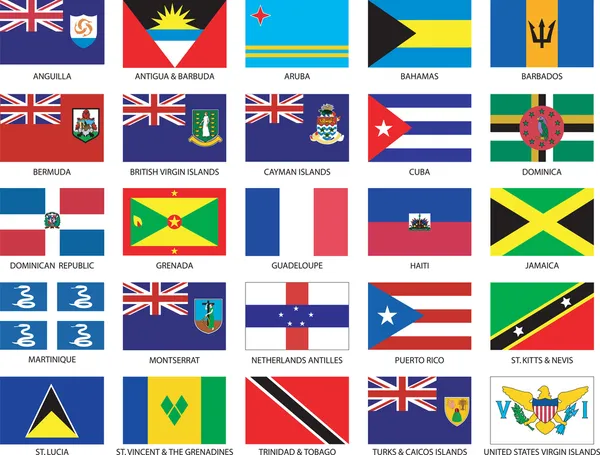 Caribbean Flags — Stock Vector