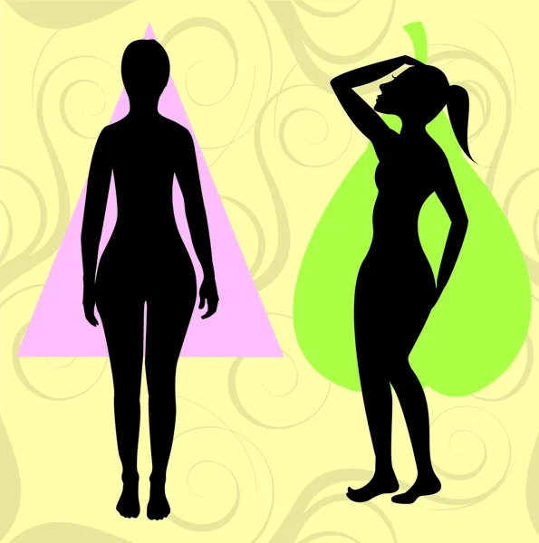 梨勺子三角形的身体类型 — 图库矢量图片