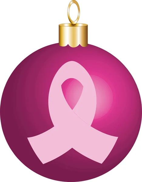 Pink Breast Cancer Ribbon Ornament — Stock Vector