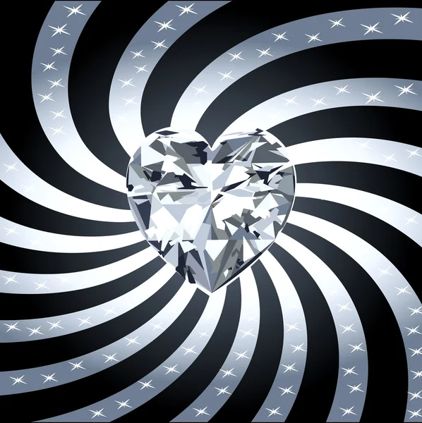 Rayo de corazón de diamante 1 — Archivo Imágenes Vectoriales