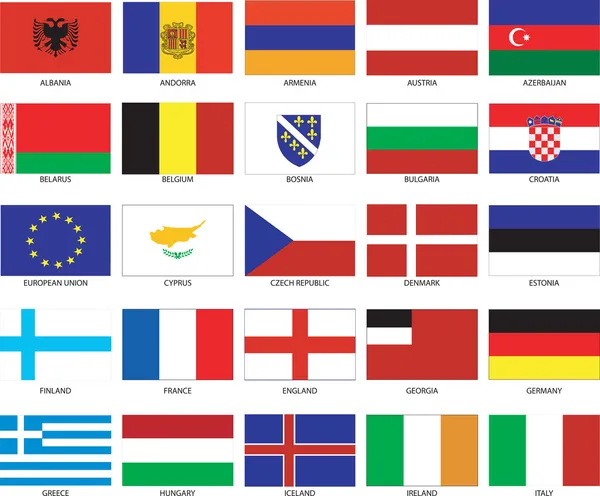 Banderas europeas — Archivo Imágenes Vectoriales