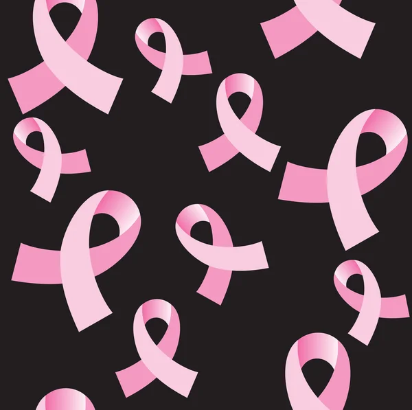 Roze kanker lint naadloze achtergrond — Stockvector