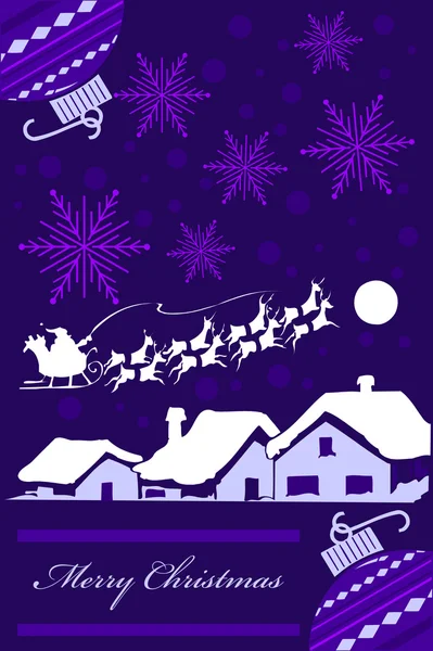 紫のクリスマス カード — ストックベクタ
