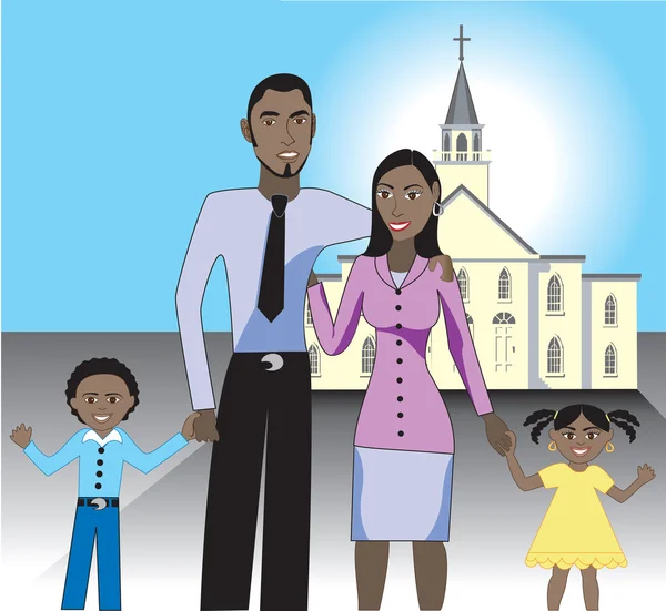 Famille 1 Église — Image vectorielle