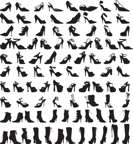 Silhouettes de chaussures 1 — Image vectorielle