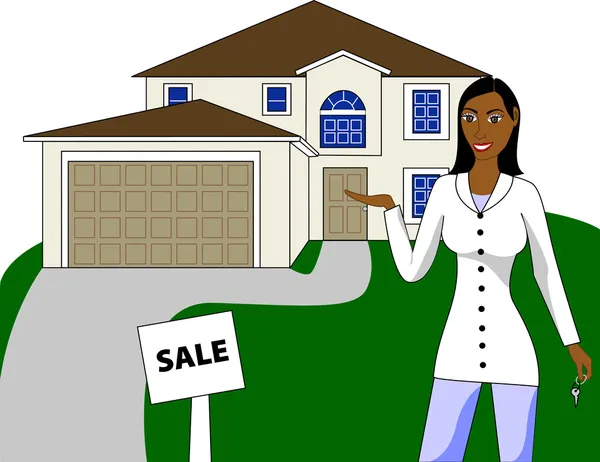 Real Estate Woman — Stock Vector