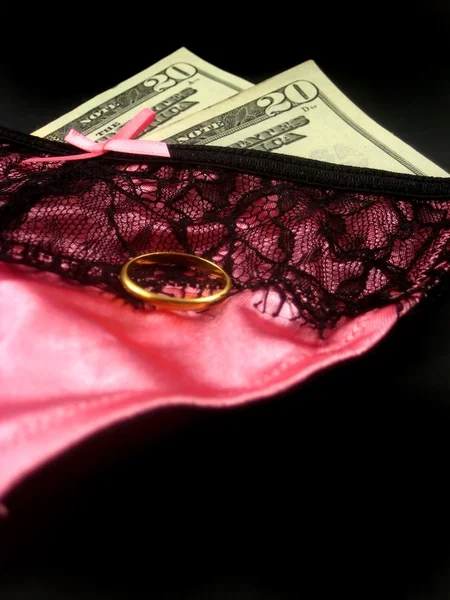 stock image Sexy lingerie and money