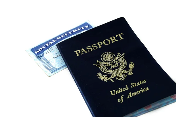 Sociální zabezpečení a cestovní pas — Stock fotografie