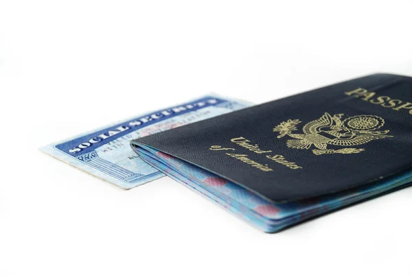 Segurança social e passaporte — Fotografia de Stock