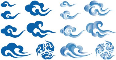 Chinese style clouds clipart