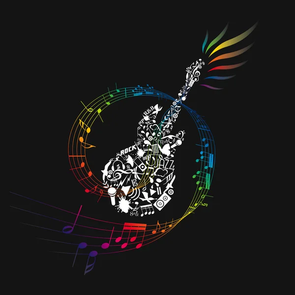 Kleurrijke gitaar — Stockvector