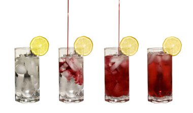 Drink Strawberry Syrup and Lemon clipart