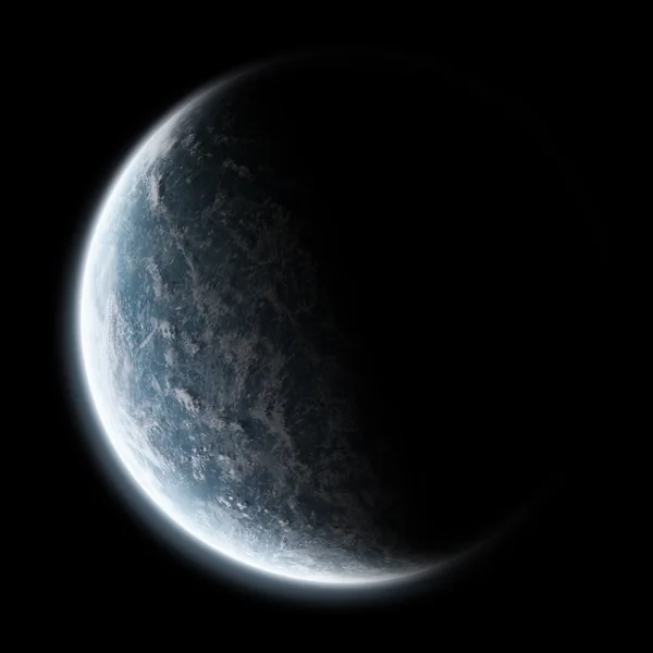 Auringonnousu planeetan yllä avaruudessa — kuvapankkivalokuva