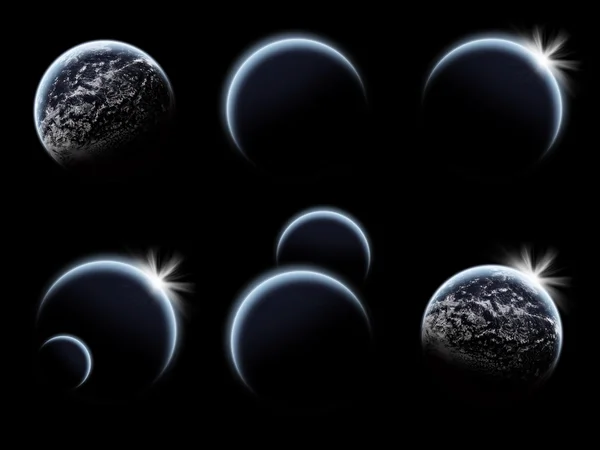 Pack of planets for artwork design — Stock Photo, Image