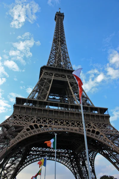Paris eiffel tower Frankrijk tijdens een zonsondergang — Stockfoto