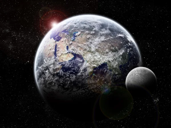 Dünya üzerinde tutulması / planetscape sanat — Stok fotoğraf