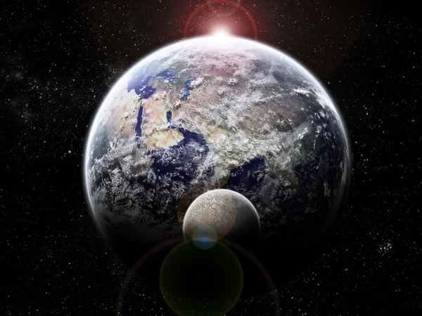 Eclipse na ziemi / planetscape grafika — Zdjęcie stockowe