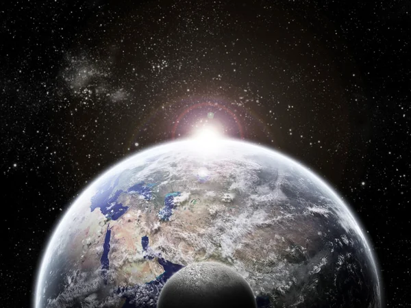 Eclipse på jorden / planetscape konstverk — Stockfoto