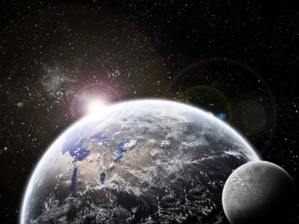 Eclipse on earth / planetscape artwork — Stock Photo, Image