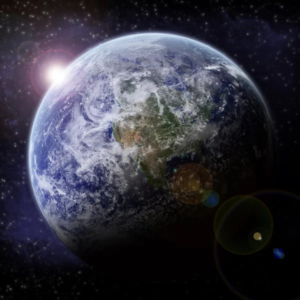 Dünya üzerinde tutulması / planetscape sanat — Stok fotoğraf