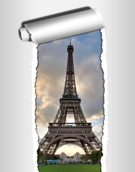 Pohlednice Paříž Eiffelova věž — Stock fotografie