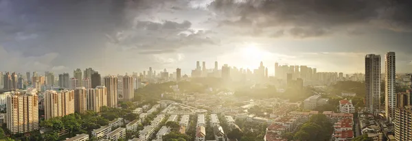 Letecké panorama Singapuru od tiong baruh oblasti Stock Snímky