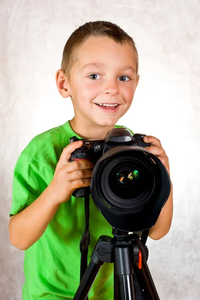Baba fiú fotós Stock Kép