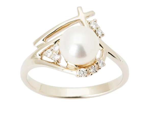 Złoty pierścień platyny diamenty i b — Zdjęcie stockowe