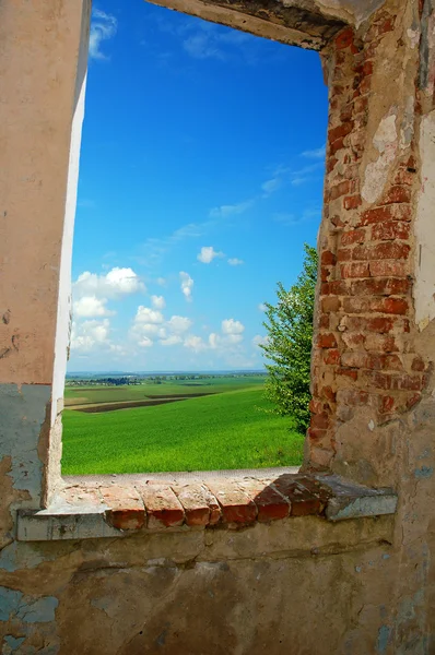Window frame, landscape — Stock Photo, Image