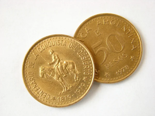 Alte argentinische Münzen — Stockfoto