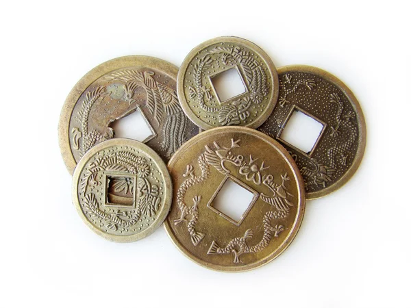 Monete cinesi feng shui — Foto Stock