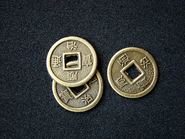 Monety chińskie feng shui — Zdjęcie stockowe