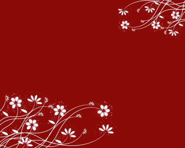 Red abstract floral background.