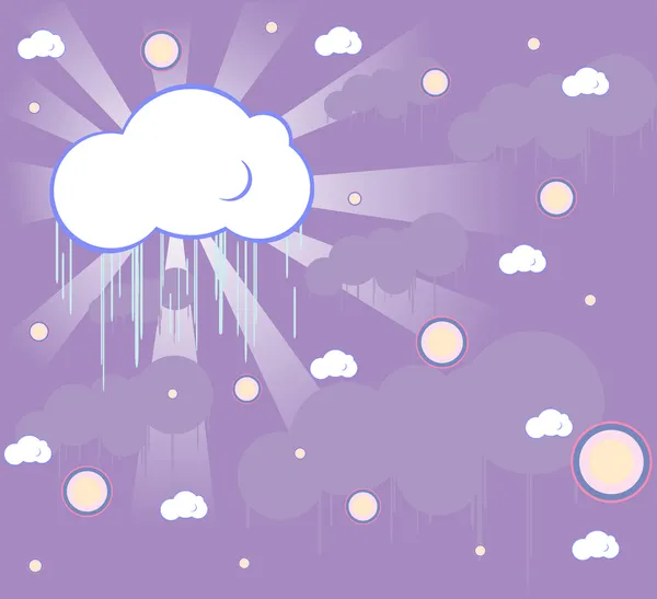 Bewolkt en regenachtig achtergrond — Stockvector