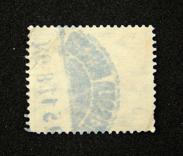 Blank postage stamp with postmark