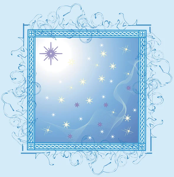 Il cielo stellato da una finestra — Vettoriale Stock